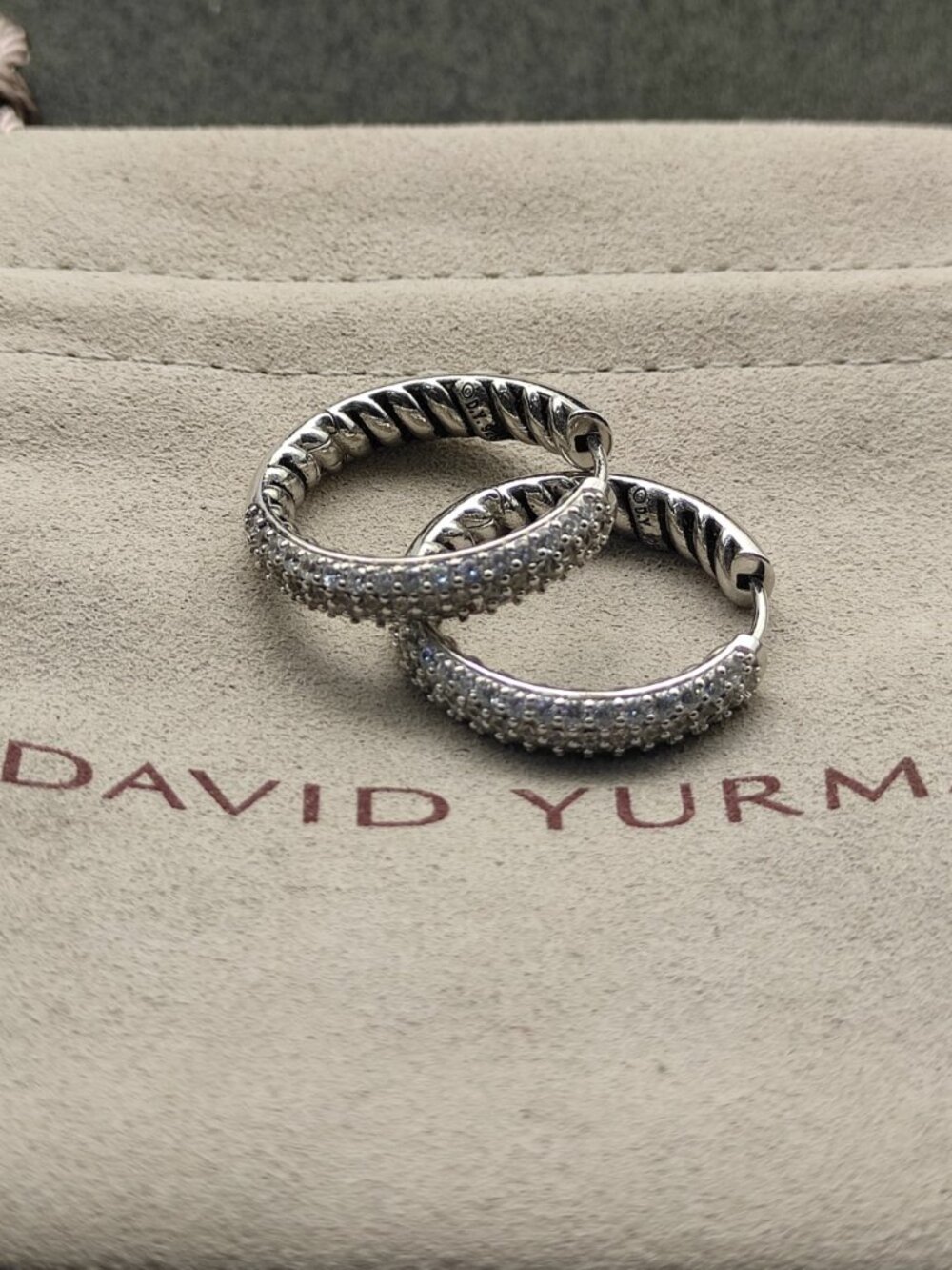 David Yurman 925 Silver Earrings with Original Pouch - Picture 2 of 8